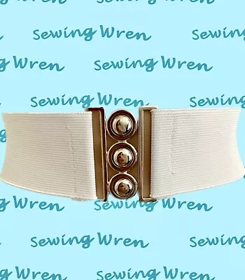 £7.99 • Buy Belt Elastic Waistband With  Waspie Nurses White 2 Inch Buckle NEW !!