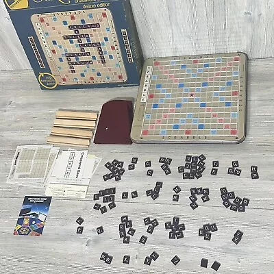 Scrabble Deluxe Edition Selchow & Righter Crossword Game Vintage 1977 Complete • $30.33