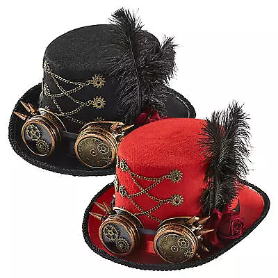 Steampunk Top Hat With Goggles Gothic Rock Costume Carnival Unisex Top Hat • $31.55