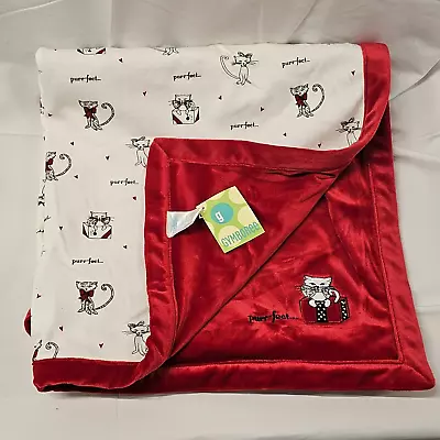 Gymboree VTG Baby Blanket 2004 Kitty Red Holiday Cat Girl Reversible Purr-fect • $59.99