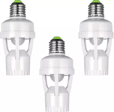 3 Pieces Hortsun Motion Sensor Light Socket Smart Screw In Light Bulb Outlet Com • $27.63