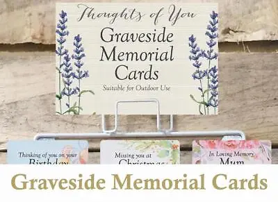 Graveside Waterproof Memorial Card In Loving Memory Rainbow Mum Dad Friend Etc. • £2.99