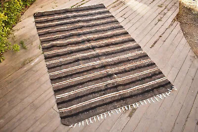 Turkish Rug 50''x79  Hand Woven Siirt Mohair Rug 128x203cm NO DYES Oriental Rug • $172.50