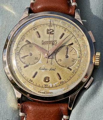 £2715.92 • Buy Lovely Chrono Eberhard Extra-Fort 14000 Rose Gold 18kt Excellent Condition