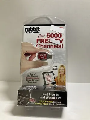 As Seen On TV RABBIT TV Over 5000 Free TV Internet Channels USB Plug-In NIP NEW • $17.99