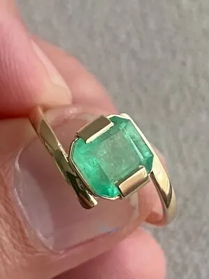 Genuine! Colombian Emerald Princess Cut Ring 925 Solid Silver Proposal Ring • $67