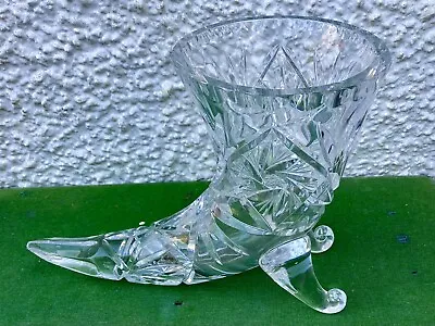 Lovely Crystal Cornucopia Horn Of Plenty Vase • £3.80