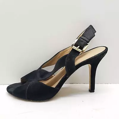 Michael Kors Women's Black Suede Peep Toe Heels Size 7 • $9.99