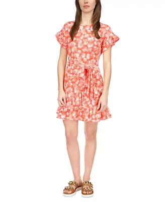 MICHAEL Michael Kors Palm Ruffle-Sleeve Dress 7A 1535 • $18.95