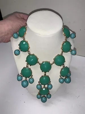 J Crew Bubble Statement Chunky Necklace Kelly Green  • $35