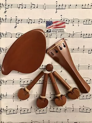 Violin  Jujube Wood Parts Accessories Set 4/4 Pegs/ Endpin/Tailpiece/Chinrest • $23.99