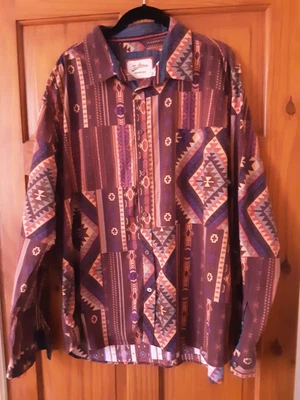£15 • Buy Joe Browns Aztec Print Shirt Long Sleeve Stripe Pattern Mens XL