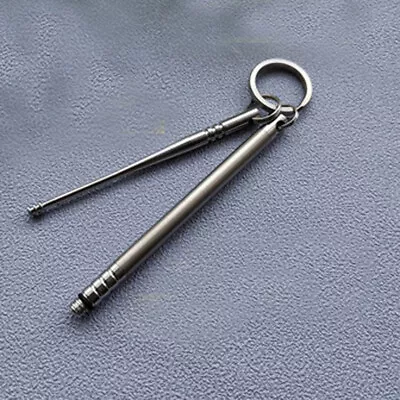 EDC Portable Titanium Alloy Ear Pick + Toothpick With Keyring Outdoor Multi Tool • $17.83