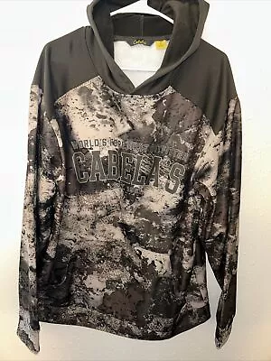 Cabelas Hooded Sweatshirt Camo Hunting Men’s Sz L Pullover😇💯✅ • $12.99