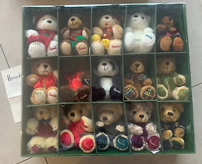 £250 • Buy Limited Edition Harrods Christmas Bear Set Of 15 Bears 1986-2000 Boxed & Unused