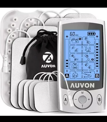 AUVON Dual Channel TENS Unit Muscle Stimulator Machine With 20 Modes • $35