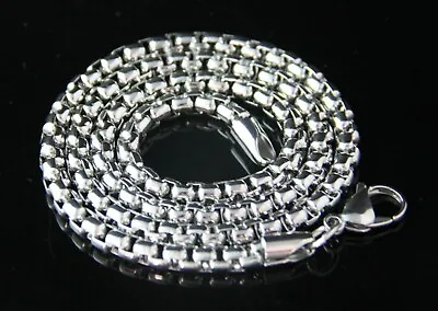 18 -36  Men's Silver Tone Stainless-Steel 6mm Box Link Chain Necklace* Classic • $10.99