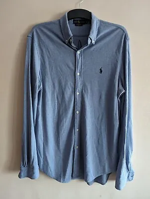 Ralph Lauren Featherweight Mesh Shirt Men Blue Long Sleeve Used Once In... • £33.40