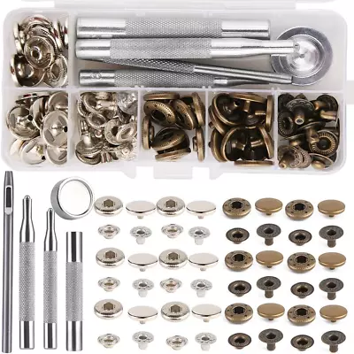 Leather Snap Fasteners Kit Press Stud Stainless Steel Buttons For Marine Boat C • $11.37