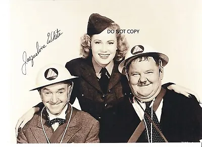 JACQUELINE WHITE  Laurel And Hardy Air Raid Wardens  A4 Autograph Signed Photo • £6