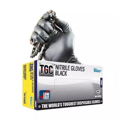 TGC Black Nitrile Disposable Gloves - Large • $41.80