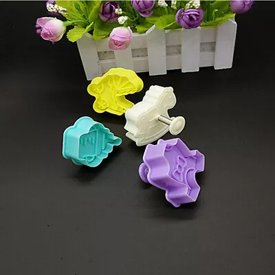 £3.88 • Buy Cutter Mould Biscuit Mold 4pcs Baby Shower Clothes Cookies Fondant Cake Plunger