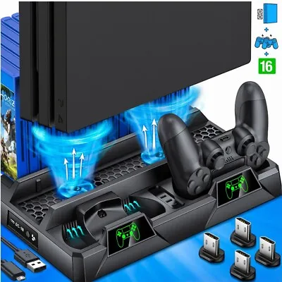 $42.99 • Buy PS4 Controller Charging Dock Vertical Stand Cooling Fan For Playstation 4/Pro