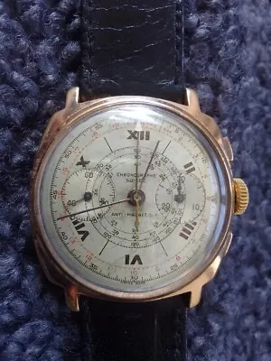 Vintage CHRONOGRAPHE SUISSE Watch Subdials Mechanical Gold Plated - Chrono • $490