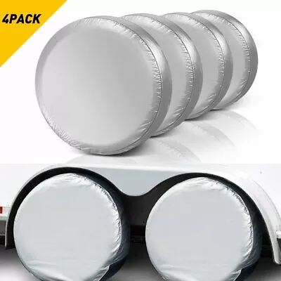 Set Of 4 Wheel Tire Covers 27 -29  For RV Trailer Camper Car Truck Motorhome SUV • $18.99