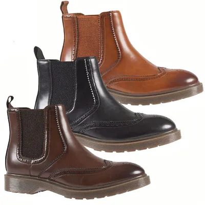 Mens Dealer Boots Chelsea Pull On Ankle Boot Sizes Fashion Work Hiking Farmers • £29.95