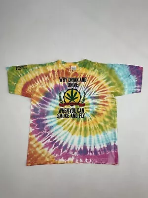 90s Vintage Tie Dye Marijuanna Weed Fun T Shirt • $65