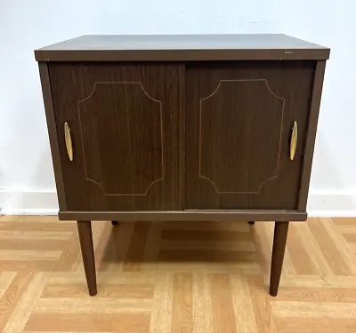 Vintage RECORD CABINET Mid Century Modern Lp Album Storage Plant Stand Lu Van 60 • $225