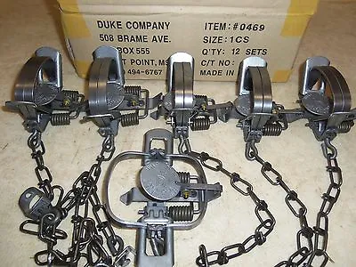 6 Duke #1 Coil Spring Traps 0469 Raccoon Mink Muskrat Trapping Nuisance Control • $49.95