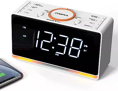  Bedside Digital Alarm Clock FM Radio LED Display USB Charging Port For Gift • £19.78