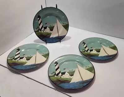 Vtg Sakura Evolution Melamine Warren Kimble Coastal Breeze Set Of 4 Salad Plates • $24.87