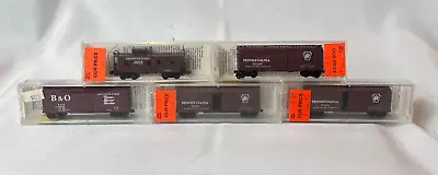 Micro Trains Line N Scale Lot Of 5 Cars Caboose And Box Cars Pennsylvania  • $79.95