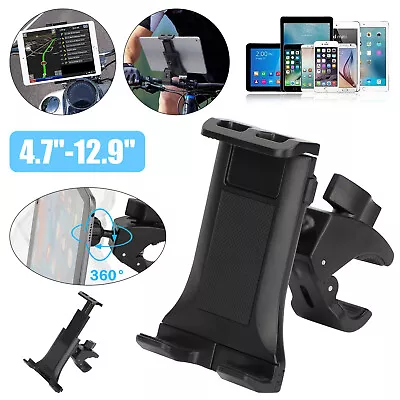 4.7-12.9  Tablet Phone Holder Bracket For Microphone Stand Treadmill Motorcycle • $11.98