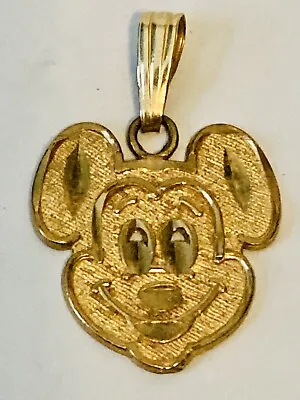 10k Gold Pendant Disney Mickey Mouse Real Solid Charm 1.07g • $85