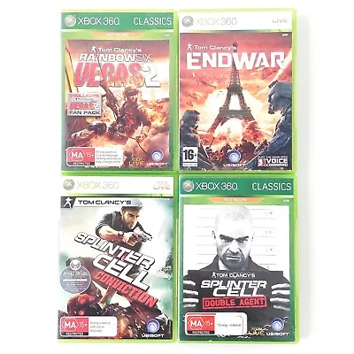 Tom Clancy 4 Games | Rainbow 6 Vegas 2 Endwar Splinter Conviction Xbox 360 • $37.95