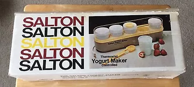 Vintage Salton GM-5 Thermostat Controlled Yogurt Maker/5 Milk Glass Cups W/Lids • $19.99