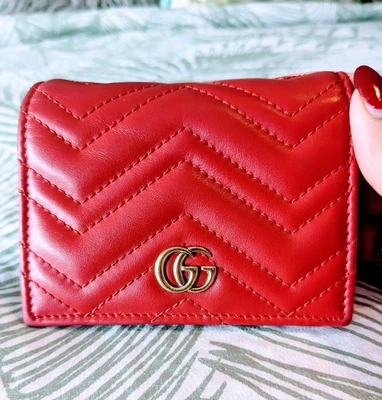 $370 • Buy Authentic GUCCI Marmont Card Case Wallet EUC
