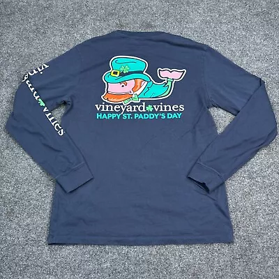 Vineyard Vines St. Patricks Day T Shirt Adult Size Small Blue Long Sleeve Logo • $18.87