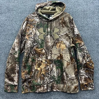 Under Armour RealTree Camo Men’s Hoodie Size L Brown Green Sweatshirt Hunting • $21.25