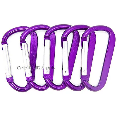 Lot 10 Purple Carabiner D Spring Belt Clip Key Chain 2.25  Aluminum For Key/bag • $10.50