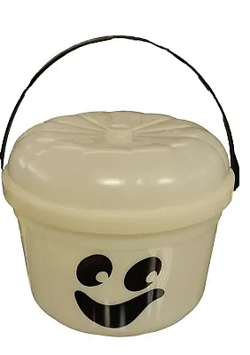 Vtg McDonalds Halloween Bucket 1986 Glow In The Dark Ghost Happy Meal Pail W/Lid • $24.99