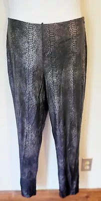 V By Eva Stretchy Black Snakeskin Pants Plus 16 NWT • $8