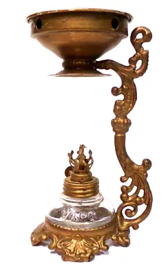 Antique Victorian VAPO CRESOLENE Medicinal Oil Lamp - 6  Tall (missing Chimney) • $46.98