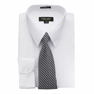 Men's Dress Shirts With Matching (Random Design) Tie Set Cotton Blend Shirt Set • $23.99