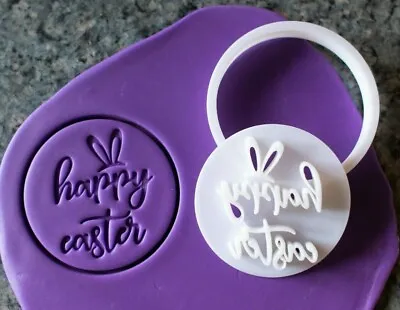 $7.61 • Buy Happy Easter Cookie Fondant Embosser And Cutter, 3D Printed