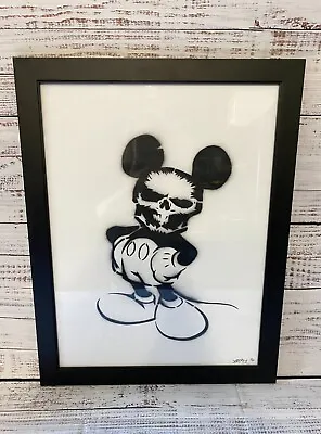 2011 Mickey Mouse Skeleton Lithograph 37/50 Signed Rare Japan Realism Framed 27  • $124.99